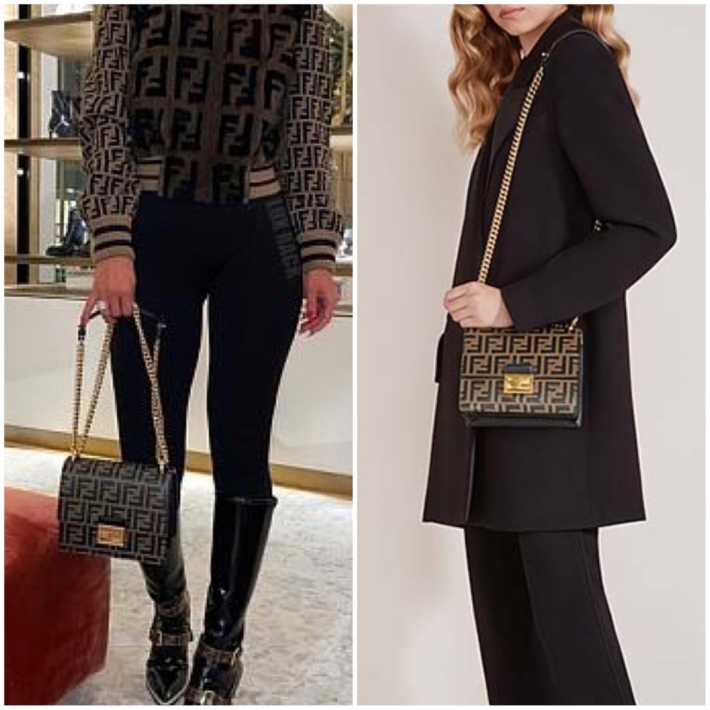 Fendi Kan U Small Brown Leather Bag Crossbody